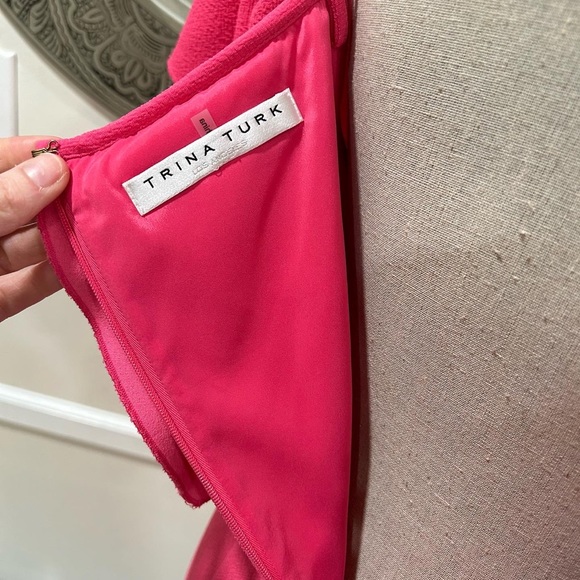 Trina Turk pink off the shoulders dress - Size 8  - Picture 8 of 8